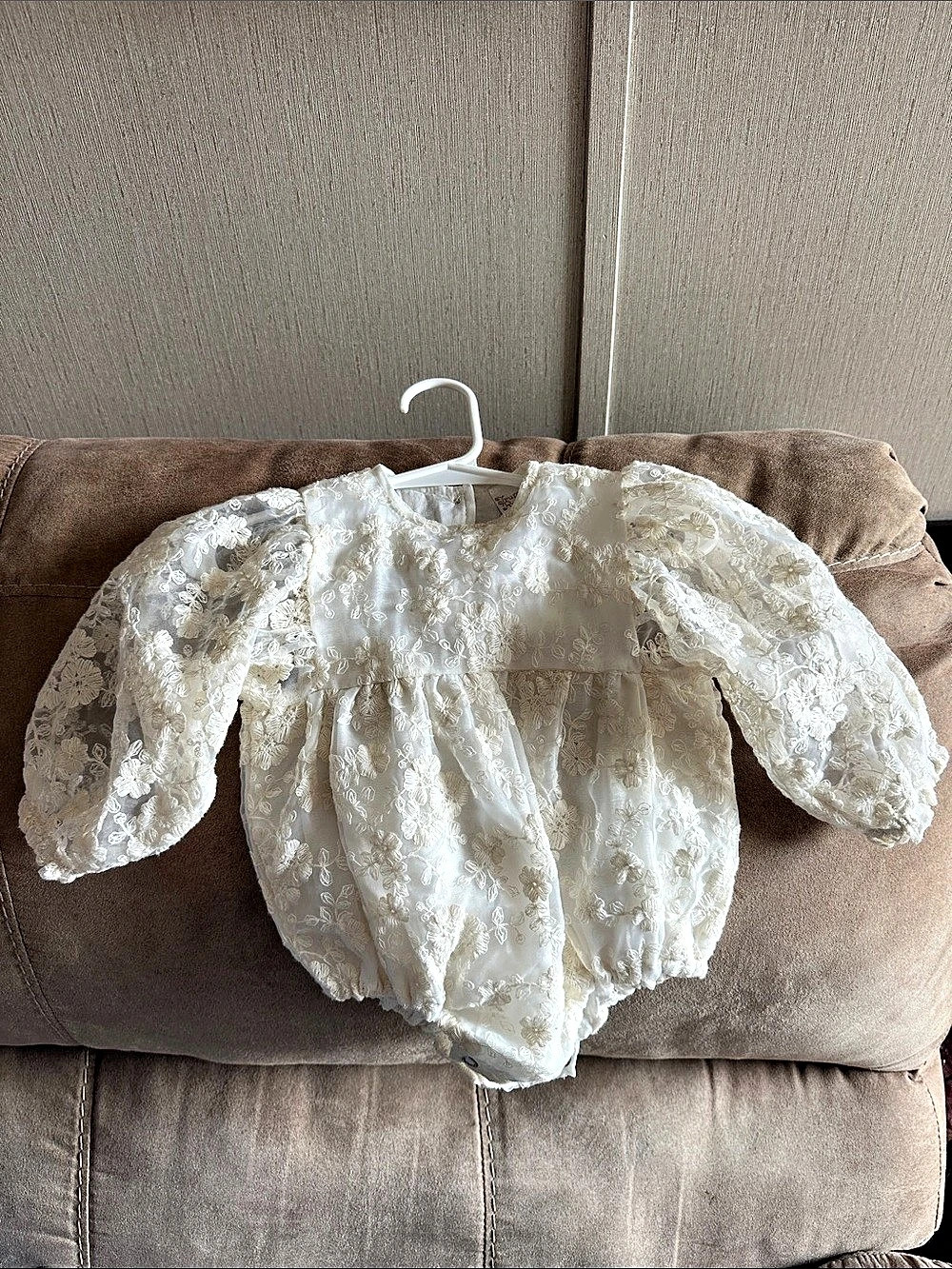 Truffles & Ruffles Floral Lace Baby Bodysuit 0-3M Like New